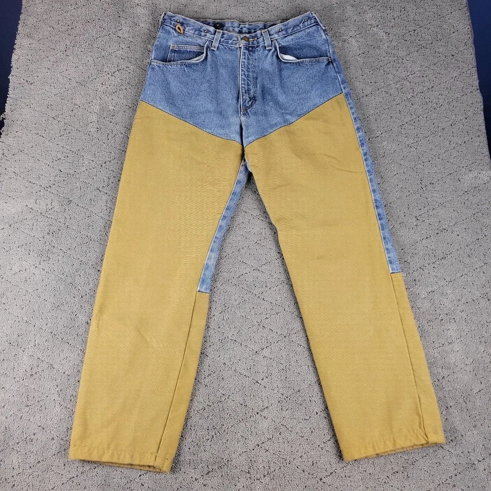 Wrangler Jeans Mens 34x30 Blue Canvas Brushguard Rugged Wear Hunting Workwear